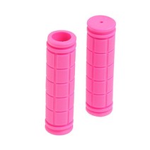 고무 자전거 핸들 바 그립 커버 2 개 BMX MTB 산악 미끄럼 방지 고정 기어 부품, 06 A pink