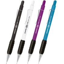자바 엠보 샤프 0.5mm 학생 제도샤프 노크식 칼라 그립, 화이트