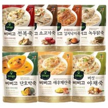 hj마켓 CJ 비비고 죽7종450g(녹두닭죽+김치낙지죽+소고기죽+전복죽+버섯야채죽+단호박죽+새우계란죽) 1세트, 1개