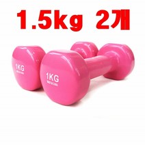 여성 홈트레이닝 육각 아령 PVC 헬스 미용 아령 운동기구 1.5kg 2개