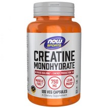 Now 스포츠s 옵티멈 Nutrition 나우푸드 크레아틴 일수화물 750mg 120 식물성 캡슐