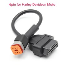 자동차 수리용품 오토바이 6Pin-4pin OBD2 어댑터 진단 스캐너 케이블 ELM327 OBD 할리 데이비슨, [02] 6 pin