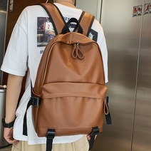 Momolatti 피혁 심플 방수 데일리 캐주얼 백팩