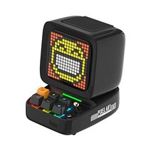 앱 제어식 16X16 LED 전면 패널이 있는 디붐 디투 픽셀 아트 게이밍 휴대용 블루투스 스피커 스마트 알람(화이트), Black