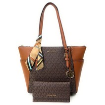 마이클코어스 Michael Kors 샬롯 라지 지퍼 토트 3단 지갑과 지갑 후크 번들 블랙핑크