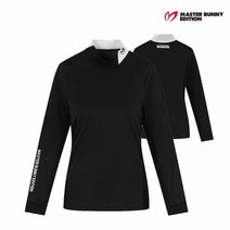 마스터바니에디션 골프 masterbunnyedition여성 슬릿 하이넥 긴팔이너티셔츠 M421A3TI061_BK, 000, BK