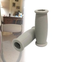 Crutch 솔리드 핸드 그립 교체용 워킹 지팡이 고무 패드 핸들 쿠션 노인 장애인용 그레이 2개