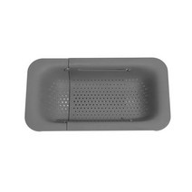 주방 싱크 트레이너 바구니 건조 레인 보 배수구 라이트 듀티 조리 정리 수납, grey_CHINA | 1-tier