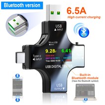usb 3.1 type-c 테스터 dc 디지털 전압계 전류계 전압 전류계 전류계 검출기 pd 전원 은행 충전기 표시기, 블루투스 포함, 1개