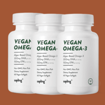 비건 멀티 오메가3 DHA EPA Carrageenan Free 60 소프트겔X3, 비타민 60 캡슐(1팩)X3