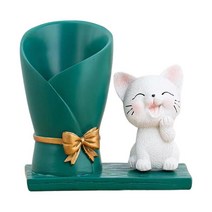 귀여운 고양이 꽃병 동상 선물 현대 조각품 정원 실내 테이블 선반, 수지, 스타일 A