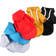 도그월드 소형견 중형견 대형견 포켓 기모후드티 XS~5XL, 포켓 기모 후드티 빨강