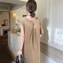 [레티고] 데일리 뒷트임 루즈 박시 원피스