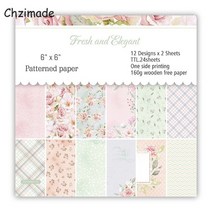 Chzimade-빈티지 해바라기 인쇄 스크랩북 종이 팩 카드 만들기 수제 배경 장식 공예 12 개, 04 4