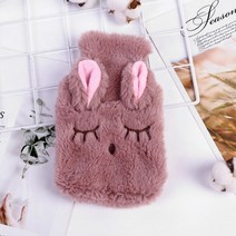 핸드 워머 뜨거운 물병 고무 귀여운 PVC 스트레스 통증 완화 치료 가방 니트 부드럽고 아늑한 커버 겨울, 01 Chocolate_01 12.5x18cm