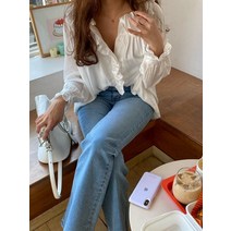 바이어스 바이어스 봄 러블리 샤랄라 프릴 카라 블라우스 셔츠 (5246932)