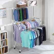 리빙스토리 이동식 2단 3단 행거 옷걸이 튼튼한행거, 블랙