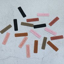 [원단쟁이] 핸드메이드 샤무드가죽라벨 6종 E, 살구, 1개