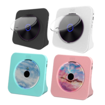 휴대용 무선 CD 플레이어 충전식 블루투스 오디오 시디 소형 레트로 미니 라디오 스피커 어학용, 화이트