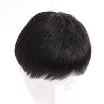 남자가발 소형 블랙 원형탈모 인모 정수리부분가발, 상세 참조, 상세 참조