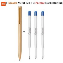 원래 샤오미 Mijia 메탈 로그인 펜 9.5mm 서명 PREMEC 부드러운 스위스 블랙 블루 레드 리필 내구성 비즈니스, 1Mi Pen 3 Premec ink_3