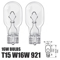 2pcs T15 W16W 921 955 16W Car Turn Signal Light Auto Clear Brake Reversing Tail Fog Lamp Bulb|시그널, 1개, 단일, 단일