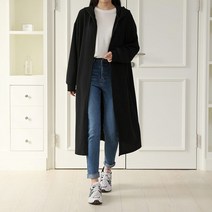 코지 여자 가벼운 집앞마실 겉옷 후드 오픈 롱가디건