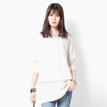 탱크걸 모던 쉬폰 이중 티셔츠 (D 23998) 프릴티셔츠