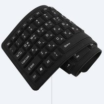 돌돌 말아 접어쓰는 휴대용 키보드 USB 실리콘 롤키보드 (화이트 블랙) 유선키보드, 블랙