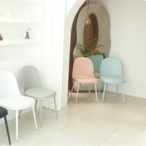 파스텔체어 플라스틱 카페 업소용 철제 디자인 프라스틱의자, 화이트, 1개