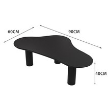 반달식탁 혼술상 레트로 밥상 디자인 테이블 둥근 전통 찻상 원형상 다도상 전통 소반, 90x60x40CM 블랙