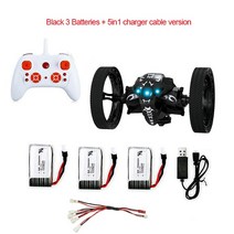 24G 원격 제어 장난감 RC 자동차 바운스 자동차 점프 자동차 유연한 바퀴 회전 LED 야간 조명 RC 로봇 자동차 선물 VS SJ88, 803Black3B