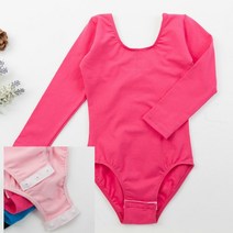 클래식 소녀 레오타드 긴 소매 단추 체조 발레 드레스 댄스 착용 여자 D009, [07] 4XL for height 160cm, [02] Hot pink