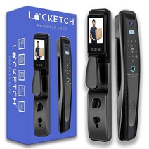 Locketch Forever Safe 가정용 카메라 도어락 - 앱 NFC 지문 액세스 기능 카메라가 있는 5-in-1 키리스 스마트 잠금 장치가 야간 시야 초인종 Wi-Fi 연결