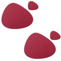 까사재클린 실리콘 테이블 매트 + 티코스터, 레드, 450 x 360, 125 x 110