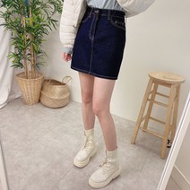기본 미니 데님 스커트