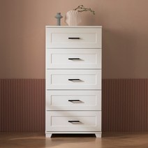 [1만원 즉시할인]장인가구 커슨 5단 서랍장 600 스틸손잡이형, 화이트