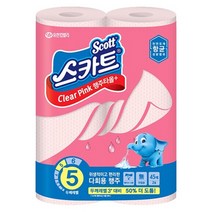 스카트 항균 클리어 핑크 행주타올 45매, 45매입, 2개