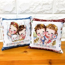 더스티치 십자수패키지 주차쿠션 DIY만들기세트 실포함, 부엉이주차-와인