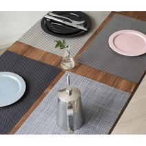 음식물잘닦이는 런치매트 접시깔개 2개 1인가구 테이블플레이팅 식탁데코 주방소품 개인용 테이블셋팅, 라이트실버