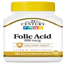 21세기 21st Century 엽산 Folic Acid 800mcg 180정