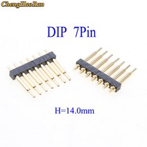 ChengHaoRan 1pcs SMT DIP 포고 핀 커넥터 Pogopin 배터리 스프링로드 접촉 테스트 프로브 전원 충전 헤더, 15 DIP 7P 14.0mm