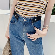 만능 사이즈조절 프리 벨트 스판 노버클 버클없는 고무줄 허리띠