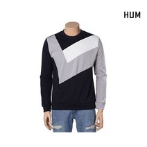 흄 남 사선 브이 3단블럭킹 맨투맨 FHMSCTM124M