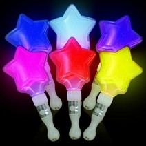야광맨 LED 별 펄 스틱 7색 야광봉 야광스틱 별봉, 1개, [화이트]LED별 펄 스틱+AG13 배터리 3개