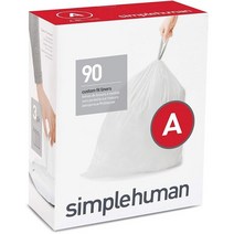 Simplehuman 흰색 쓰레기 봉투 분리수거 4.5리터 Drawstring Trash Bags 이음매 사용 내구성 뛰어남 90개입 휴지통 심플휴먼 A, 4.5L