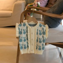 러블리 프릴 토끼 조끼 베스트 여아 레이어드 캐쥬얼 데일리룩 등원룩