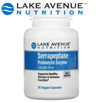 레이크 에비뉴 뉴트리션 Lake Avenue Nutrition 세라펩타제 세라펩타아제 90mg 효소 120000SPU 30캡슐, 30 Count