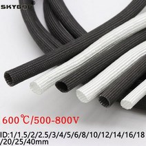 차량용 추천 장비 전기 고온 화학 유리 섬유 튜브 슬리브 1/5M ID 1mm ~ 40mm 꼰 600 Deg. C 100772, 검은색, 25MM, 5미터