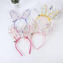 반짝반짝 LED 토끼 머리띠 4p세트 파티 야광머리띠, 상세페이지 참조